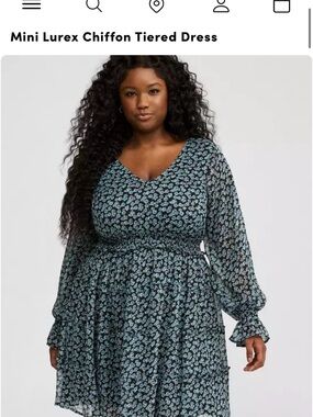 torrid Teal Floral Mini Tiered Dress